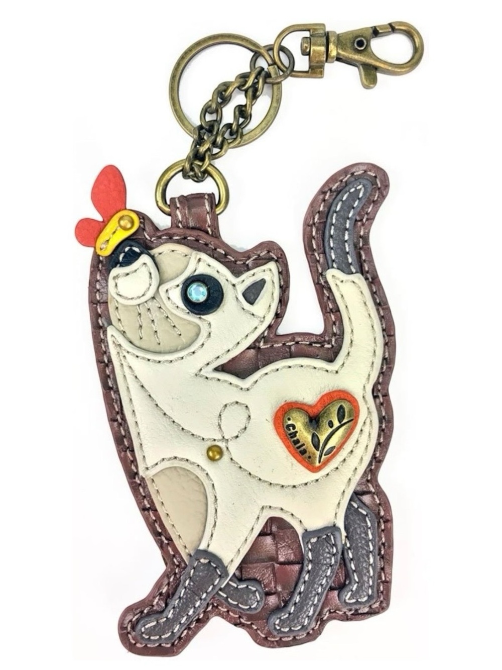CHALA slim cat coin pouch, keychain key fob bag, charm aristocrats NWT - Picture 8 of 12